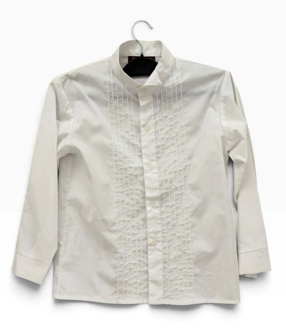 Pretty Me USA White Pleated Tuxedo Dress Shirt Size 8